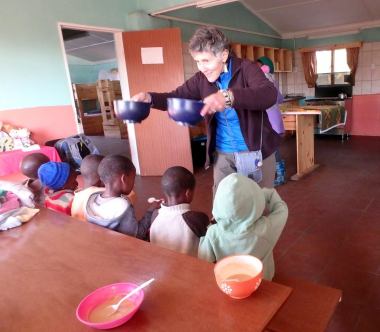 My friend Stephanie serving their small yet happy meals. 